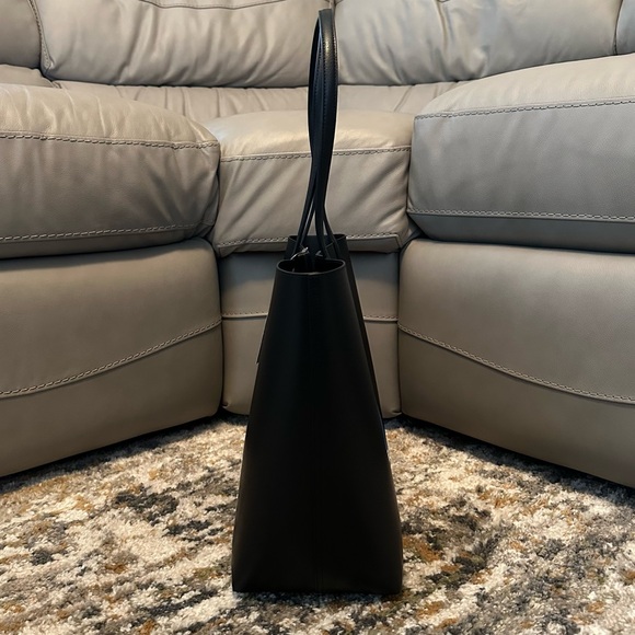 NEW KATE SPADE LARGE BLACK NOVELTY COLLECTIBLE HAPPY TO SERVE YOU LEATHER TOTE - Picture 5 of 11